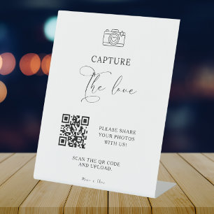 Expositor En L Un guión moderno captura el Boda de código QR de a