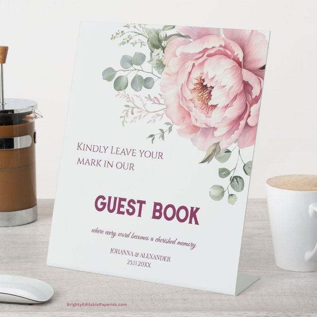 Expositor En L Un libro de invitados para bodas elegante y sin ti (Timeless Blooms: Your love story in every signature. Elegant, unforgettable, forever cherished.)
