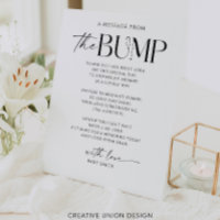 Un mensaje del Rótulo de Baby Shower Bump