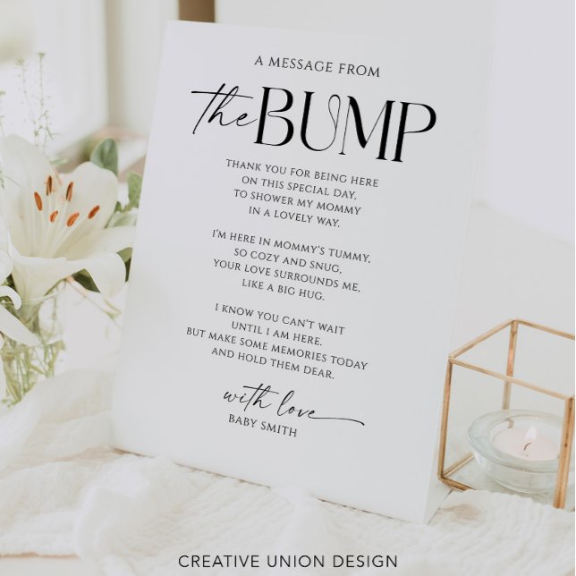 Expositor En L Un mensaje del Rótulo de Baby Shower Bump (Subido por el creador)