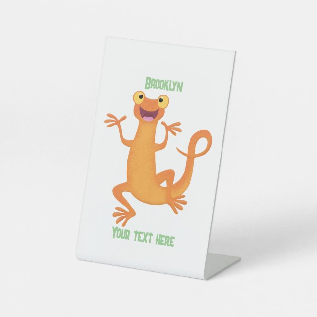 Expositor En L Un naranja alegre y lindo bailando (Anverso)