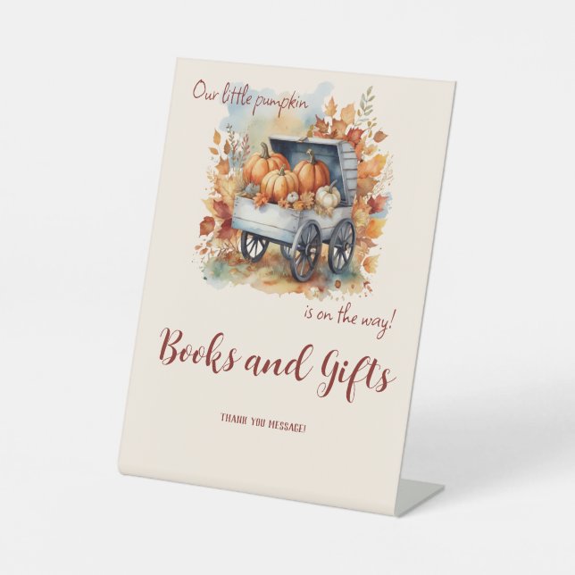 Expositor En L Un pequeño Baby Shower de calabaza cae | Género Ne (Anverso)