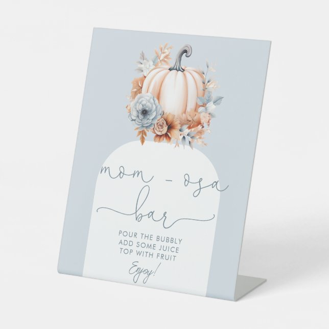 Expositor En L Un pequeño bar de calabaza cae Baby Shower Mom-osa (Anverso)