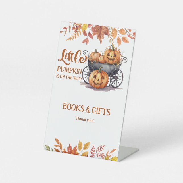 Expositor En L Un pequeño calabaza Halloween Cae en Baby Shower (Anverso)