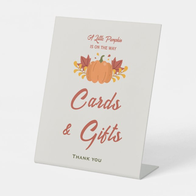 Expositor En L Un pequeño Rótulo de tarjetas Baby Shower de calab (Anverso)