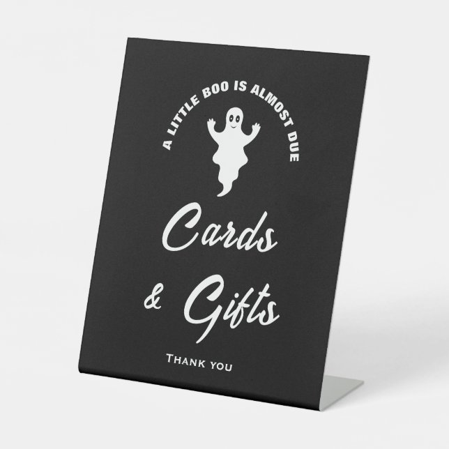 Expositor En L Un pequeño Rótulo fantasma de tarjetas Baby Shower (Anverso)