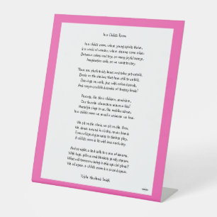 Expositor En L Un poema para el cuarto de un niño en soporte de a