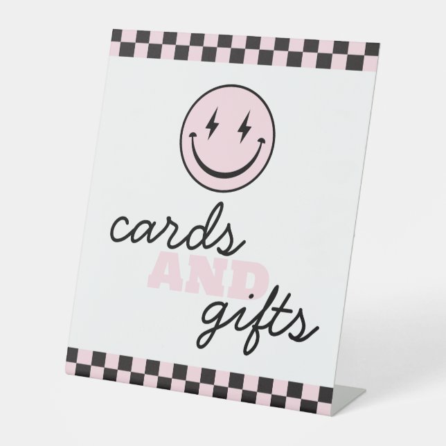 Expositor En L Un regalo y tarjetas de retro de Babe feliz (Anverso)