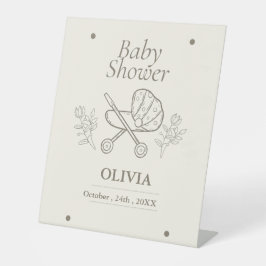 Expositor En L Una aventura de Stroller | Baby Shower neutro en g