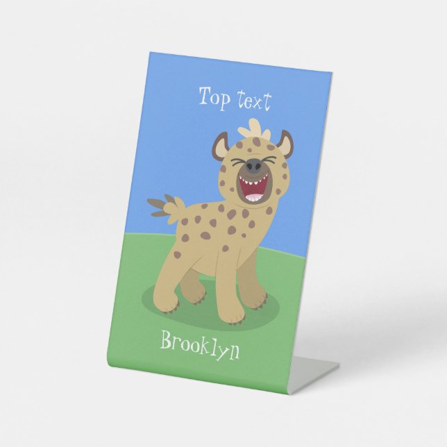 Expositor En L Una chiflada hiena riéndose del ilustracion person (Anverso)