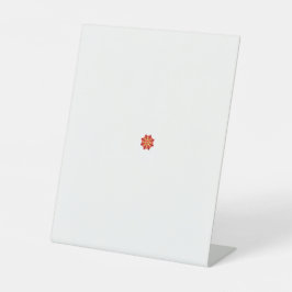 Expositor En L una flor roja y amarilla con puntos negros