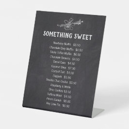 Expositor En L Una lista de precios de pasteles de vainilla dulce