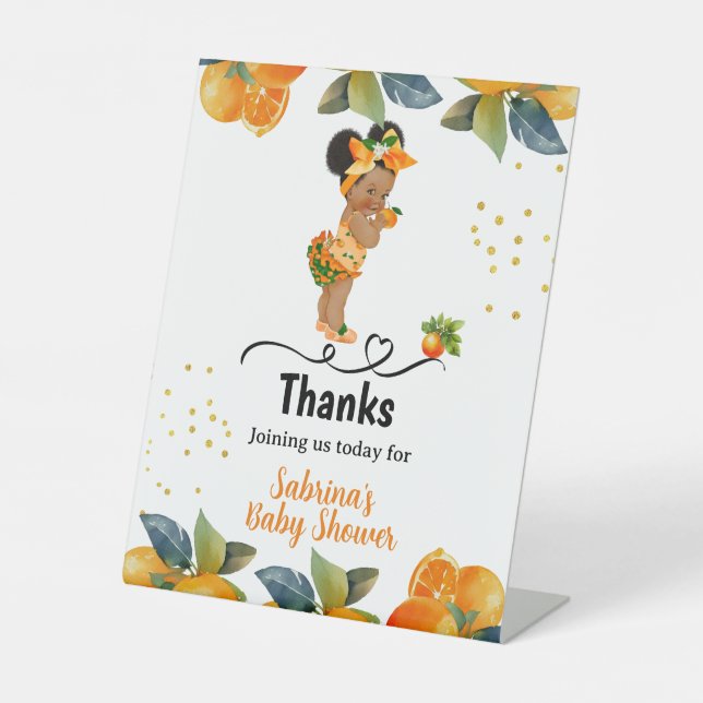 Expositor En L Una pequeña Cutie está en camino a Baby Shower (Anverso)