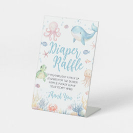 Expositor En L Under the Sea Baby Shower Diaper Raffle Sign