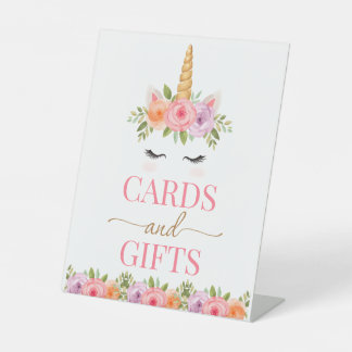 Expositor En L Unicorn Floral Cards and Gifts Sign