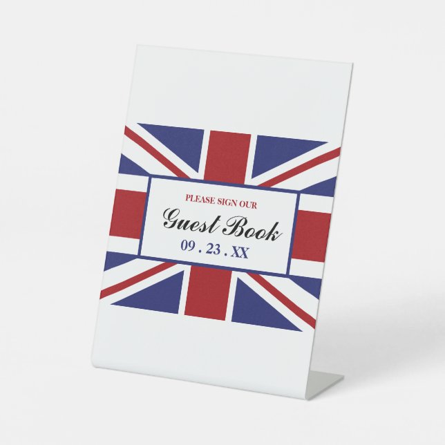 Expositor En L Union Jack Flag Boda británico (Anverso)