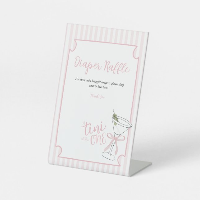 Expositor En L Uno de Trinidad se acerca al Rótulo Diaper Raffle (Anverso)