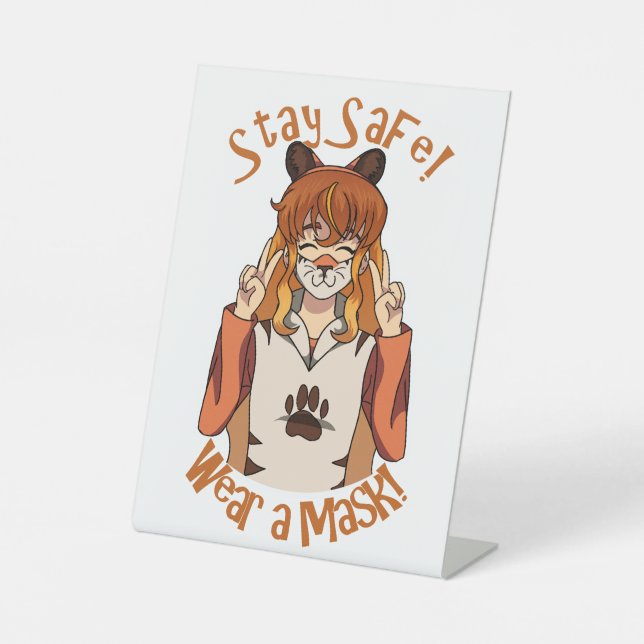 Expositor En L ¡Usa una máscara! (Anverso)