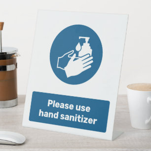 Expositor En L Usar Sanitizador de mano