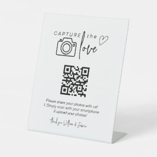 Expositor En L Uso compartido de fotos de Boda de código QR