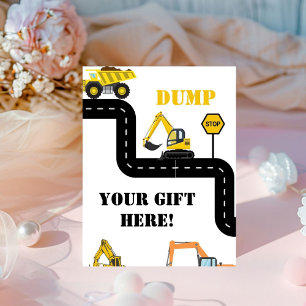 Expositor En L Vaciar Tu Regalo Aquí Construcción Fiesta De Camió