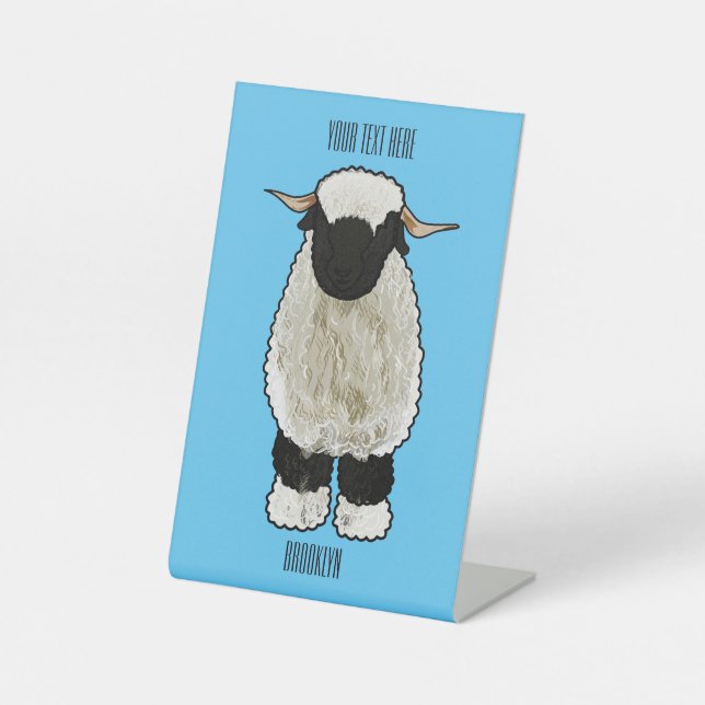 Expositor En L Valais Blacknose ilustracion personalizado ovino (Anverso)
