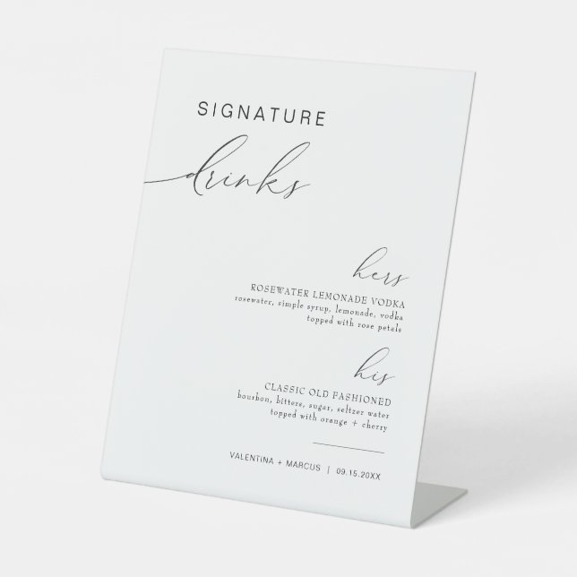 Expositor En L VALENTINA Su firma y su firma bebe cócteles (Anverso)