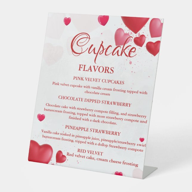 Expositor En L Valentine Heart Cupcake flavors sign (Anverso)