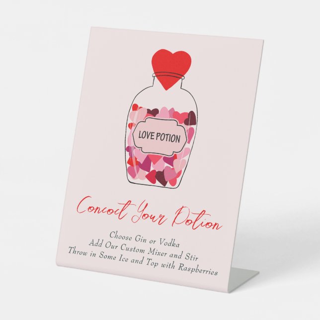 Expositor En L Valentine Love Potion Bar Boda Bridal Shower (Anverso)
