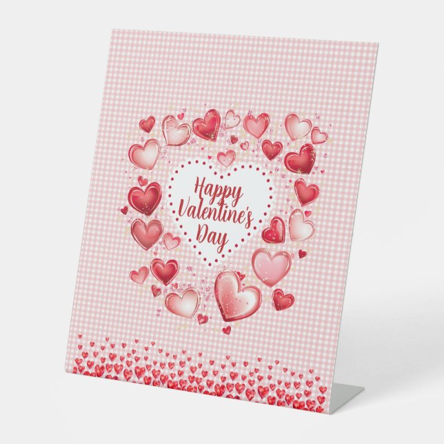 Expositor En L Valentine's Day Hearts and Gingham Check (Anverso)