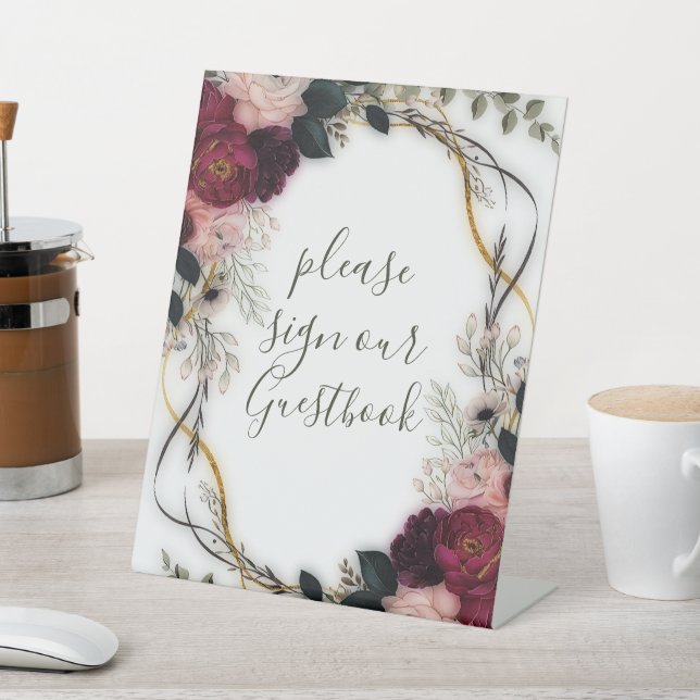 Expositor En L Velvet Plum Garden Floral Greenery Wedding  (In Situ)