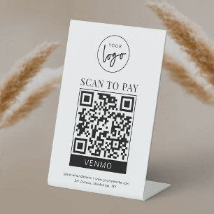 Expositor En L Venmo Código QR Pago Minimalista Escaneo de logoti