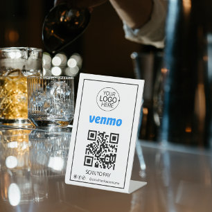 Expositor En L Venmo QR Código Pago Añadir logotipo de medios soc