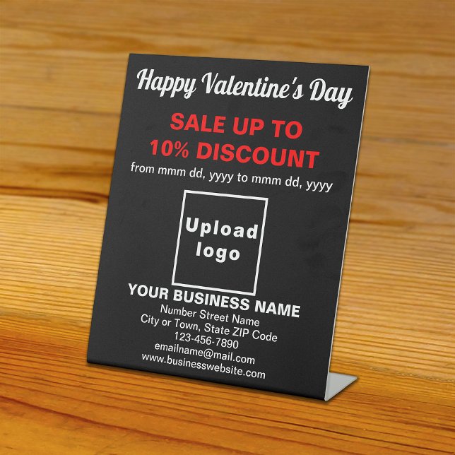 Expositor En L Venta de Business Valentine en Rótulo Pedestal Neg (Business Valentine sale on black pedestal sign. Signage to attract more customers.)