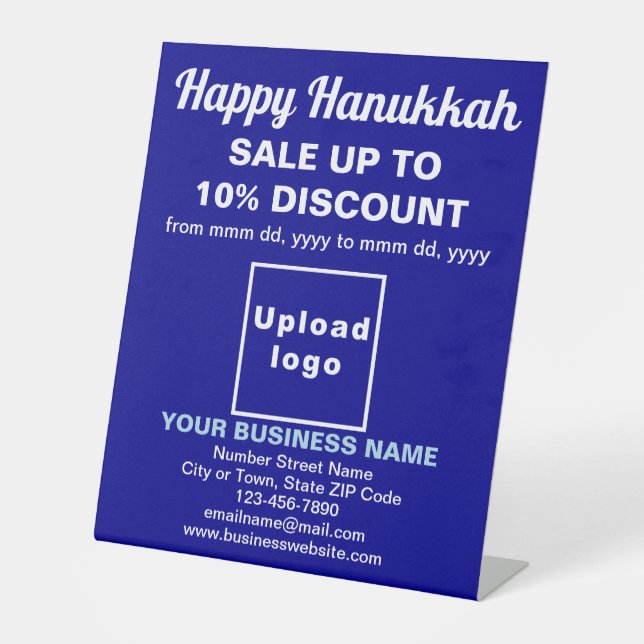 Expositor En L Venta de negocios de Hanukkah en el Rótulo azul (Anverso)