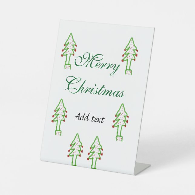 Expositor En L Verde árbol de navidad rojo cereza alegría Navidad (Anverso)