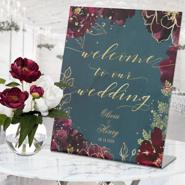 Expositor En L Verde azulados burdeos Jewel Tones Bienvenidos Bod (Subido por el creador)