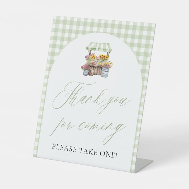 Expositor En L Verde Fresco Directo Del Mercado Gracias por venir (Anverso)