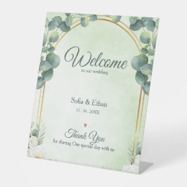 Expositor En L Verdor Eucalipto Floral Bienvenidos a Nuestra Boda