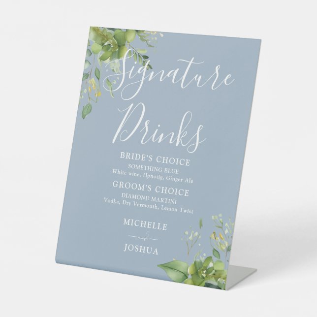Expositor En L Verdor Floral Dusty Blue Signature Bebidas (Anverso)