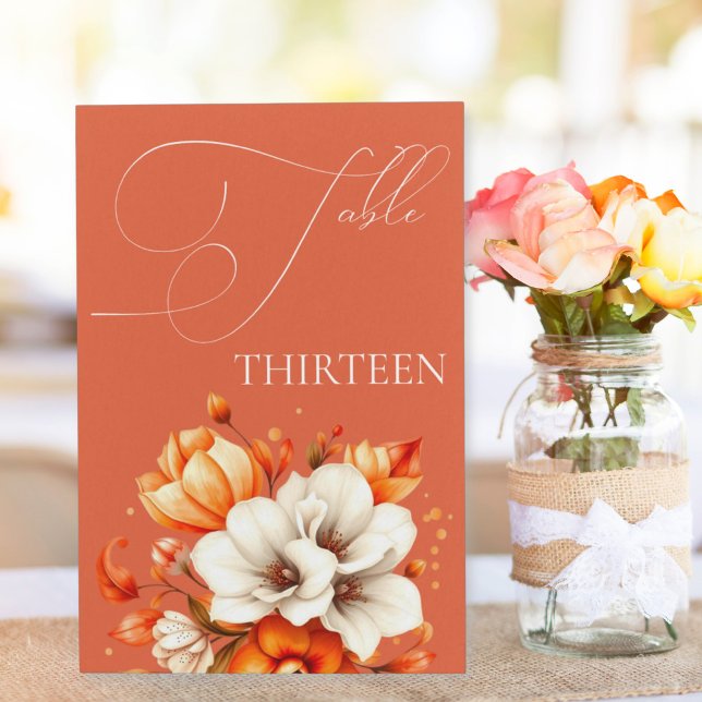 Expositor En L Verona Sunset Floral Table Number (Verona Sunset Floral Table Number Pedestal Sign)