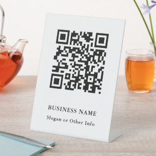 Expositor En L Vínculo a sitio web de código QR: Negros y blancos