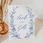 Expositor En L Vintage Blue Floral Cards and Gifts Table Rótulo<br><div class="desc">Vintage Blue Floral Cards and Gifts Table Rótulo</div>