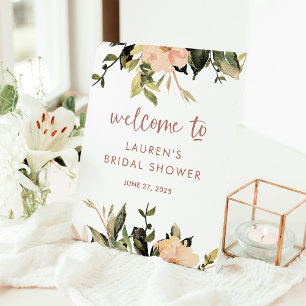 Expositor En L Vintage Floral Bienvenida a la ducha de novia