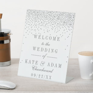 Expositor En L Vintage Glam Silver Confetti Boda