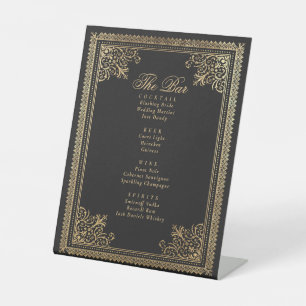 Expositor En L Vintage Gothic Gold Victorian Boda Bar Menú