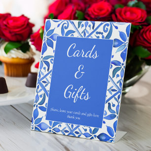 Expositor En L Vintage Talavera azules azules regalos de boda esp