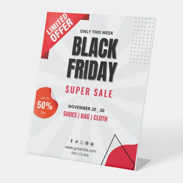 Expositor En L Volante de ventas de Black Friday, Poster de venta (Anverso)