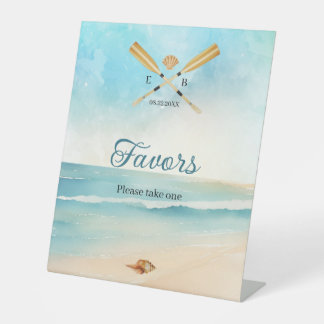 Expositor En L Watercolor Beach Oars Wedding Favors