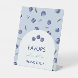 Expositor En L Watercolor Elegante Blueberry baby ducha favores